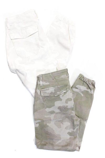 Paige Womens Cotton Camouflage Buttoned Ruched Jogger Pants Green Size 26 Lot 2