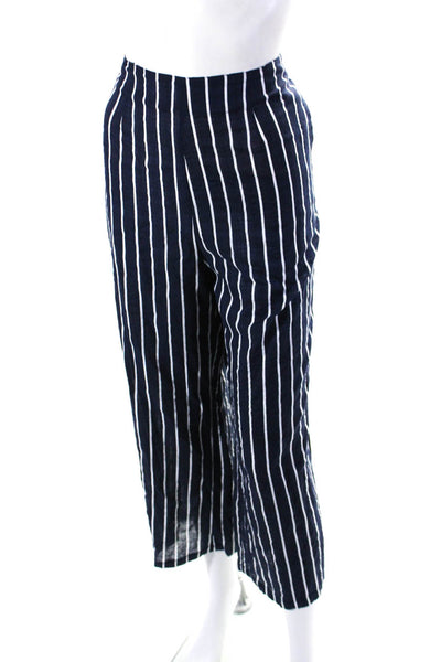 Ellelauri Women's Square Neck Spaghetti Straps Two Piece Pant Set Stripe Size L