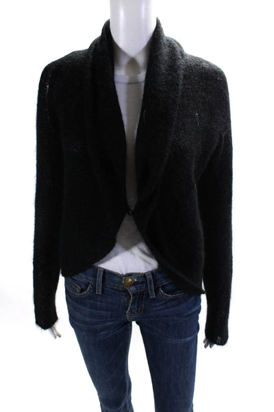 Maison Margiela Womens Wool Draped Long Sleeve Open Front Cardigan Black Size S