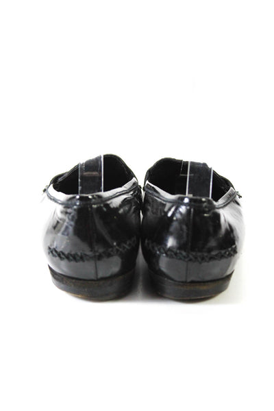 Susan Bennis Warren Edwards Womens Patent Leather Slide On Loafers Black Size 8