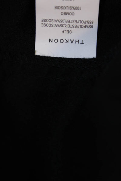 Thakoon Addition Womens Rib Knit Keyhole Long Sleeve Romper Black Gray Size 0