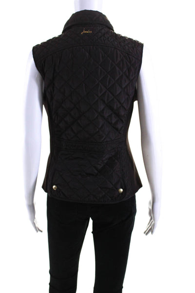 From Joules Womens Quilted Collared Ribbed Knit Vest Brown Size 6