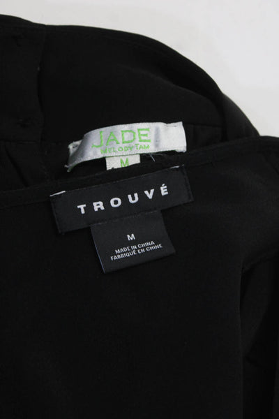 Trouve Jade Womens Black Cold Shoulder Short Sleeve Blouse Top Size M lot 2
