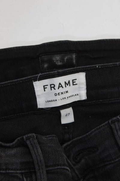 Frame Women's High Waist Five Pockets Skinny Denim Pant Black Size 27 Lot 2