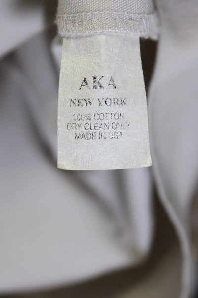 AKA New York Womens Back Zip Three Button Crew Neck Shift Dress Beige Size XS