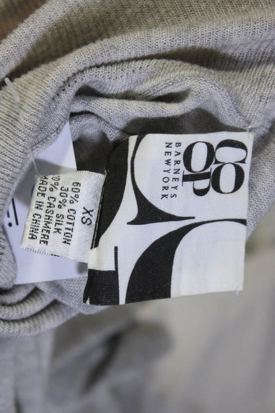 CO OP Barneys New York Womens Long Sleeve Turtleneck Sweatshirt Gray Size XS