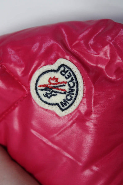 Moncler Girls Full Zip Down Puffer Coat Pink Size 9/12M