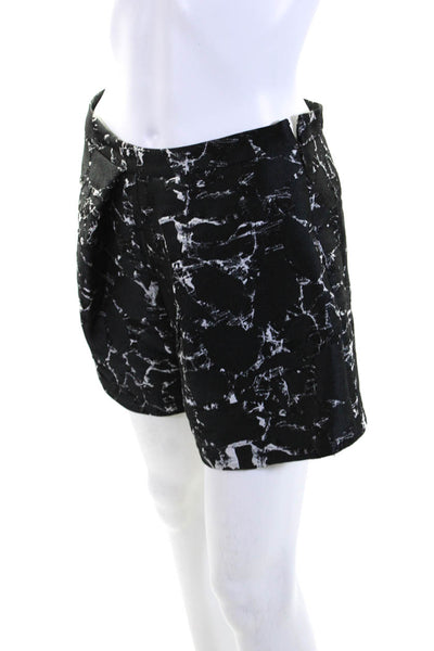 Balenciaga Womens Satin Jacquard High Waist Shorts Black Size FR 38