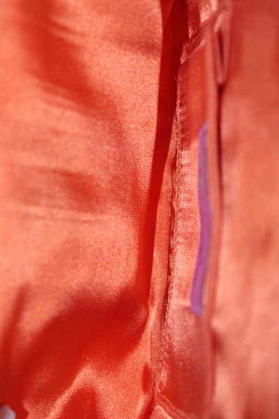 Eliza Gray Womens Woven Rhinestone Embellished Clutch Pouch Orange Size S