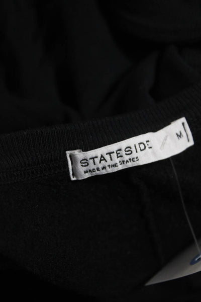 Stateside Womens Square Neck Spaghetti Straps Tapered Leg Jumpsuit Black Size M
