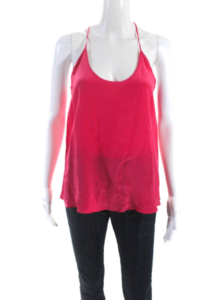 Rory Beca Womens Coral Silk Scoop Neck Sleeveless Camisole Tank Top Size S
