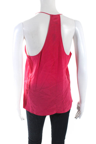 Rory Beca Womens Coral Silk Scoop Neck Sleeveless Camisole Tank Top Size S