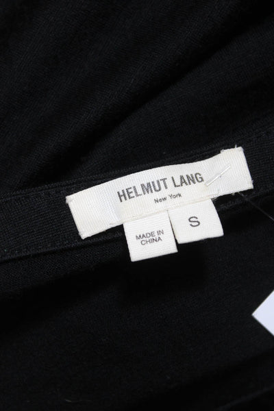Helmut Lang Womens Black Wool Scoop Neck Elastic Pullover Sweater Top Size S