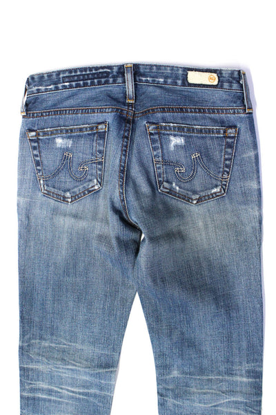 AG Adriano Goldschmied Womens Distressed Stilt Cigarette Jeans Blue Size 25