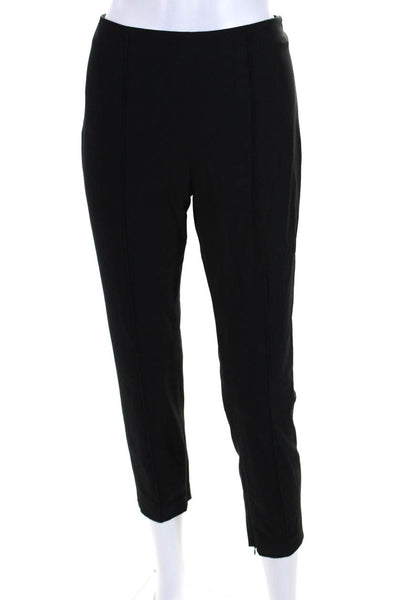 Theory Womens Mid Rise Pleated Slim Leg Crop Dress Pants Black Size 4