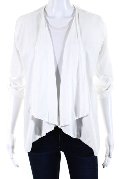 Standard James Perse Womens 3/4 Sleeve Waterfall Cardigan Jacket White Size 2