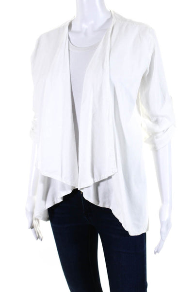 Standard James Perse Womens 3/4 Sleeve Waterfall Cardigan Jacket White Size 2