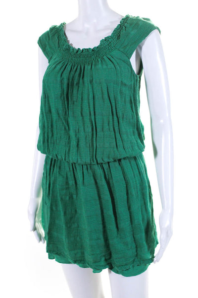 Ella Moss Womens Elastic Off Shoulder Mini Drop Waist Dress Green Size XS