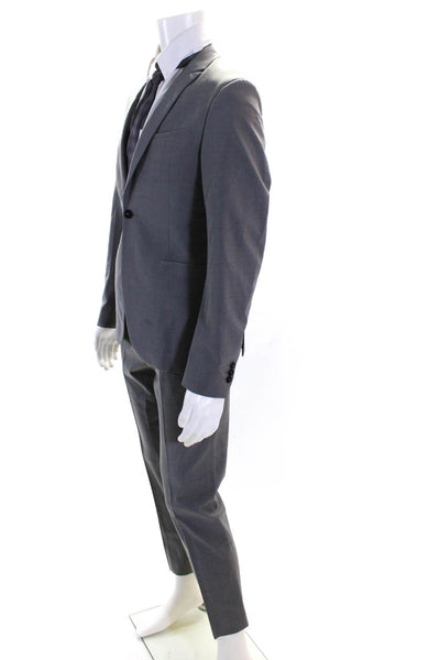 Zara Man Mens Single Breasted One Button 2 Piece Suit Gray Size 18 30