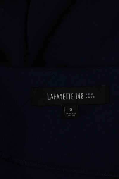 Lafayette 148 New York Womens Long Sleeves Pencil Dress Navy Blue Size 0