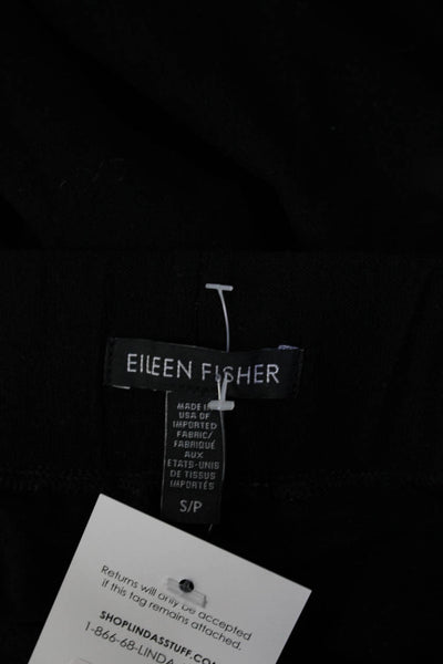 Eileen Fisher Womens Mid Rise Knit Skinny Pants Leggings Black Size Small