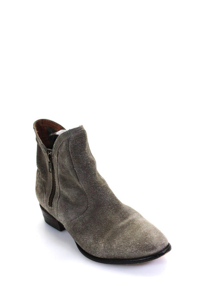 Seychelles Womens Almond Toe Low Heel Ankle Boots Gray Suede Size 7.5