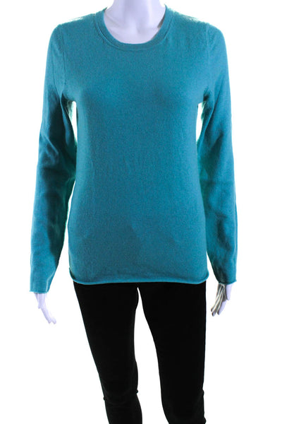 Christopher Fischer Womens Crew Neck Pullover Sweater Turquoise Cashmere Medium