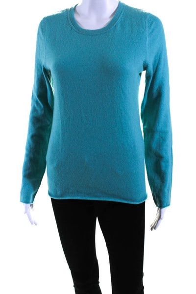 Christopher Fischer Womens Crew Neck Pullover Sweater Turquoise Cashmere Medium