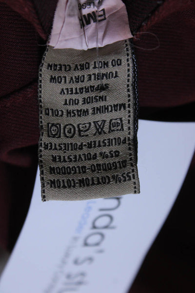 DL1961 Women's Midrise Button Closure Skinny Denim Pant Burgundy Size 30