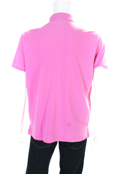 Polo Ralph Lauren Mens Cotton Short Sleeve Collared Polo Shirt Pink Size L