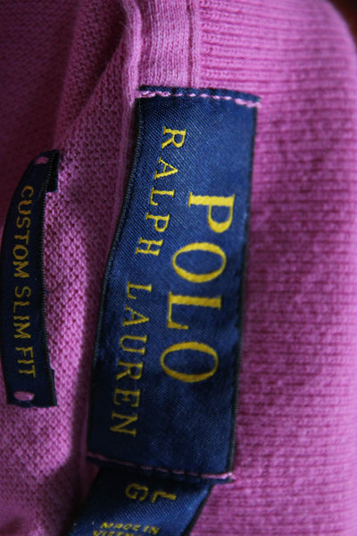 Polo Ralph Lauren Mens Cotton Short Sleeve Collared Polo Shirt Pink Size L