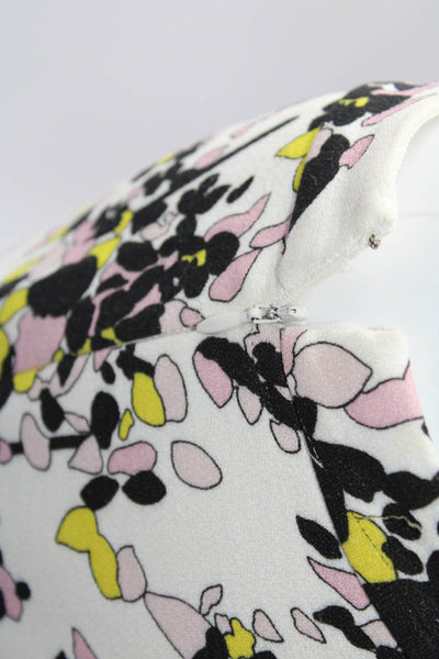 Giambattista Valli Womens White Cotton Floral High Rise Bootcut Pants Size S