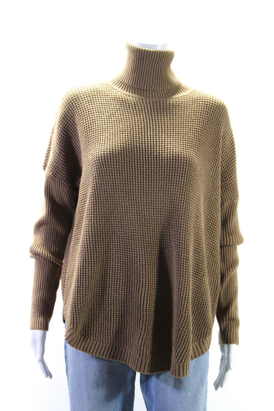 Michael Michael Kors Womens Textured Knit Turtleneck Sweater Brown Size M