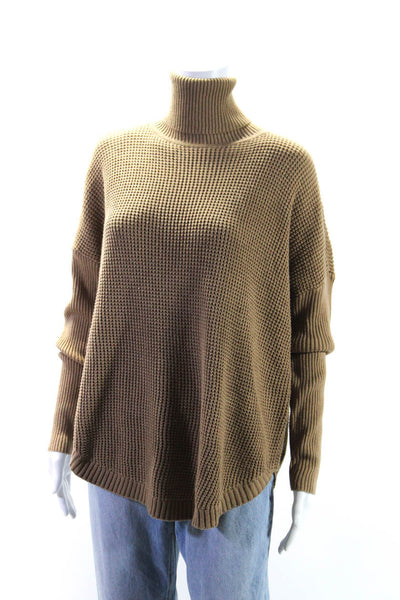 Michael Michael Kors Womens Textured Knit Turtleneck Sweater Brown Size M