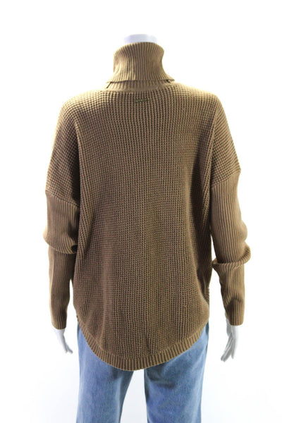 Michael Michael Kors Womens Textured Knit Turtleneck Sweater Brown Size M