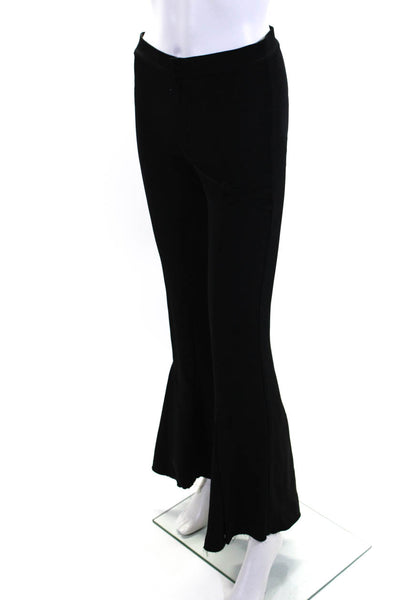 Maggie Marilyn Womens Black Silk Pleated High Rise Flare Leg Dress Pants Size 6