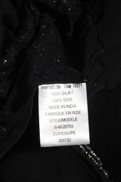 Joie Womens Black Silk Beaded Scoop Neck Sleeveless Layered Tank Top Size S