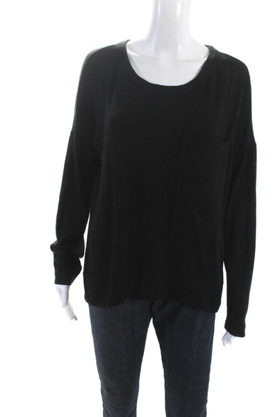 Rag & Bone Jean Womens Black Front Pocket Crew Neck Pullover Sweater Top Size XS