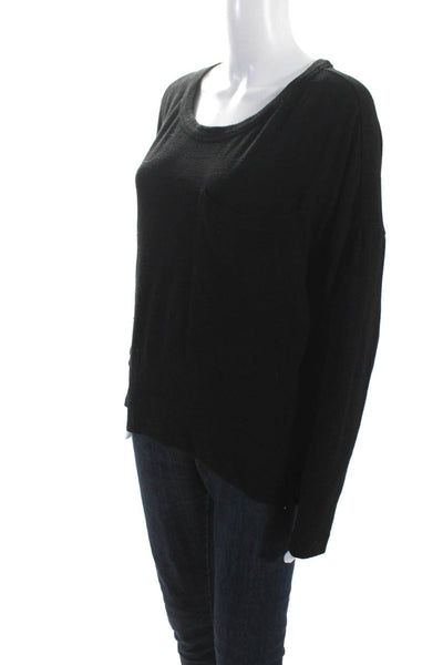 Rag & Bone Jean Womens Black Front Pocket Crew Neck Pullover Sweater Top Size XS