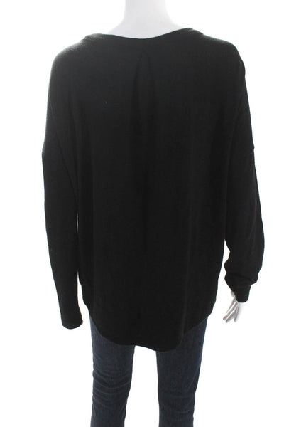 Rag & Bone Jean Womens Black Front Pocket Crew Neck Pullover Sweater Top Size XS