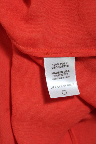 Rory Beca Womens Bright Orange V-Neck Sleeveless Open Back Camisole Top Size S