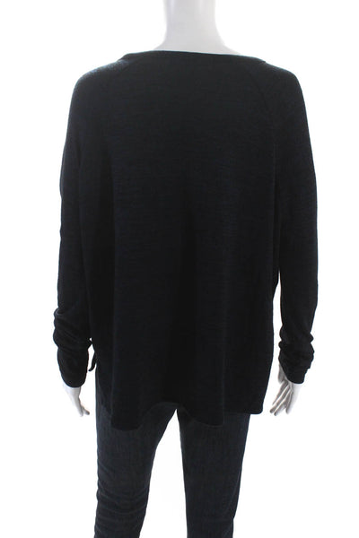 Rag & Bone Womens Navy Blue Crew Neck Long Sleeve Pullover Sweater Top Size S