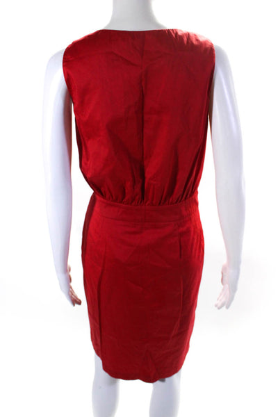 Love Moschino Womens Side Zip Sleeveless Crew Neck Sheath Dress Red Size 6