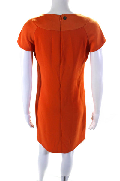 Versace Collection Womens Back Zip Cut Out Crew Neck Sheath Dress Orange IT 40