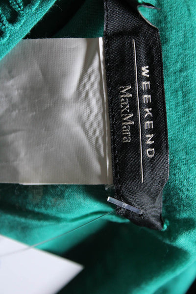 Weekend Max Mara Womens Sleeveless V Neck Eyelet Sheath Dress Green Size 4