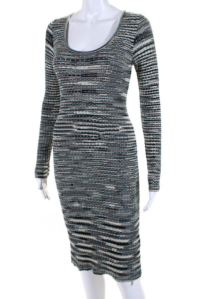 M Missoni Womens Striped Scoop Neck Sweater Dress Multi Colored Size EUR 42