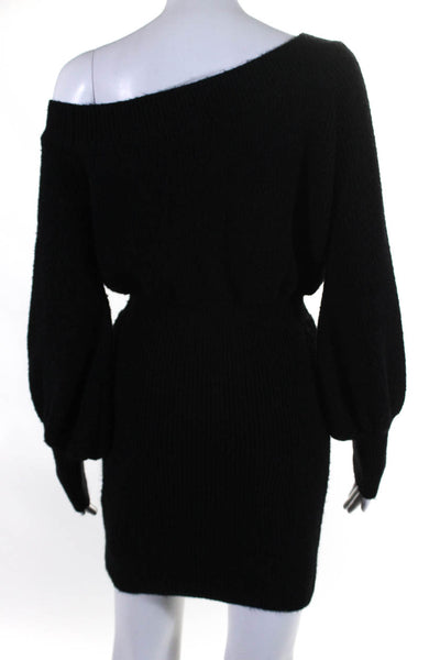 Line And Dot Womens Long Sleeves A Line Sweater Dress Black Size Small