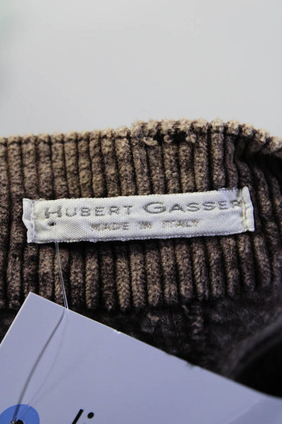 Hubert Gasser Womens Mid Rise Straight Leg Corduroy Pants Brown Cotton Size 28