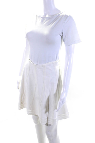 Ralph Lauren Black Label Womens Knee Length Knit A Line Skirt White Size Small