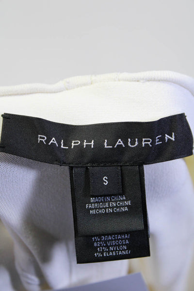 Ralph Lauren Black Label Womens Knee Length Knit A Line Skirt White Size Small